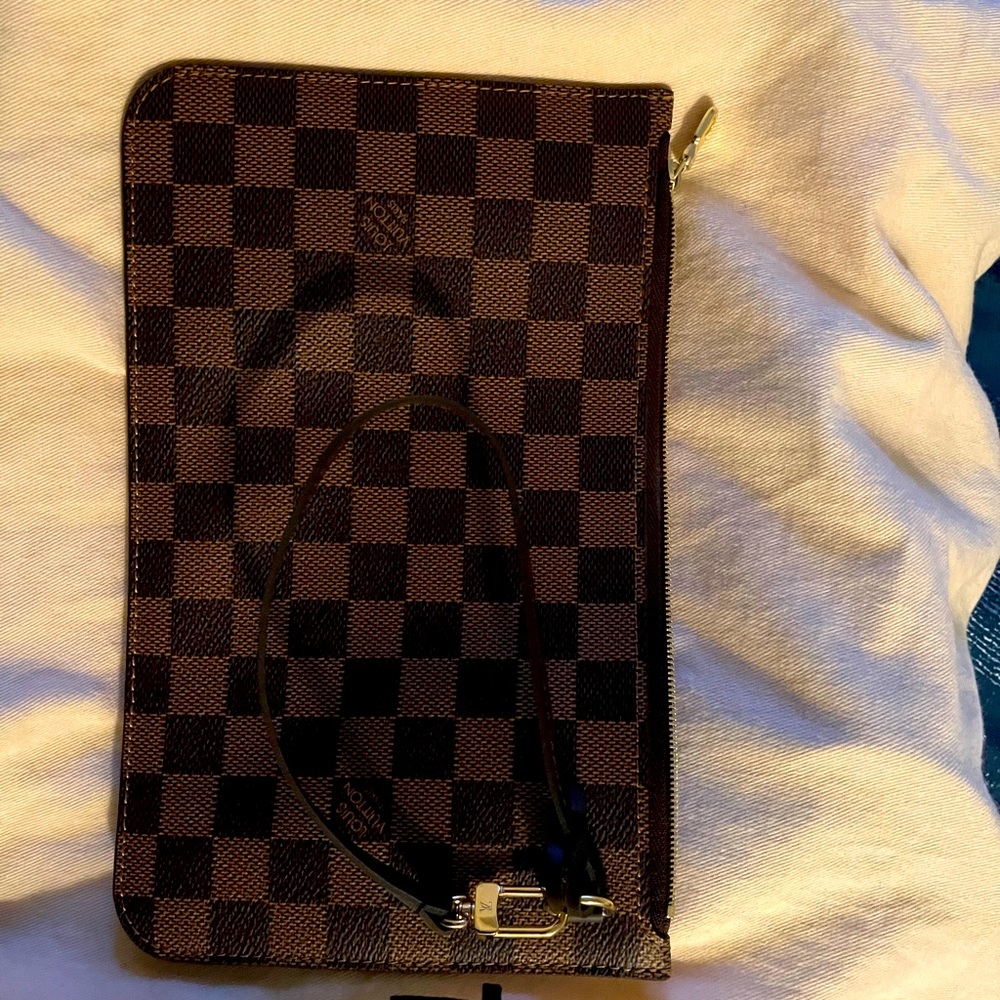 Authentic LV Damier Ebene Neverfull Pouch